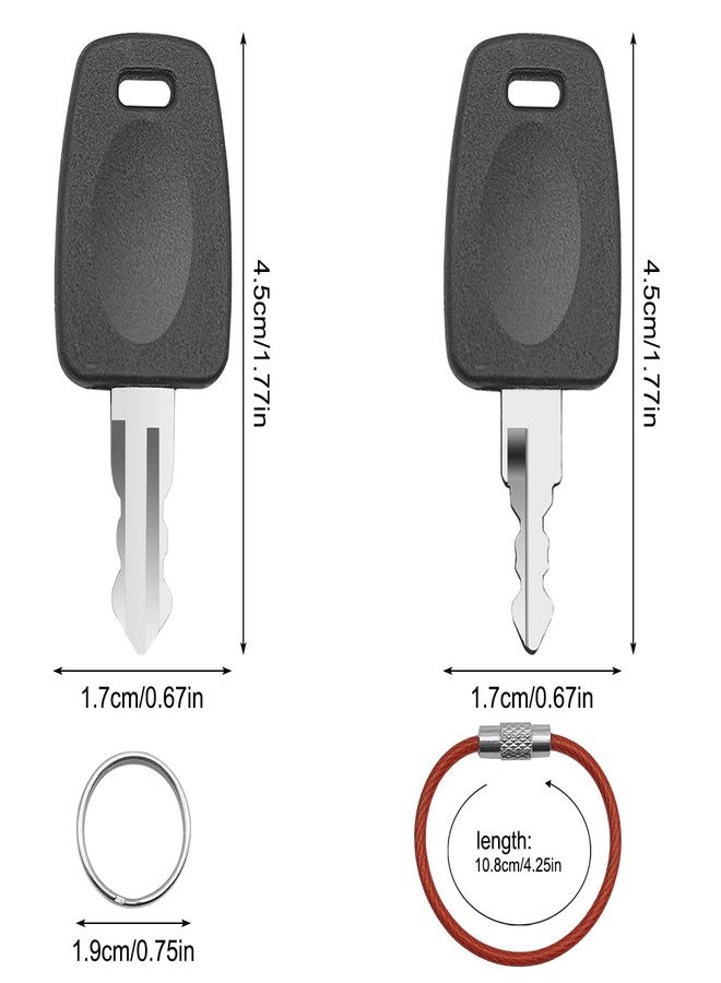 XYQMLY Key for TSA, 2 Pcs Keys for T-S-A 002 007 Master Luggage Lock Keys + 2 Pcs Key Ring + 2 Pcs Wire Keychain, Compatible with Bag Luggage Suitcase Password Locks Repair - Image 2